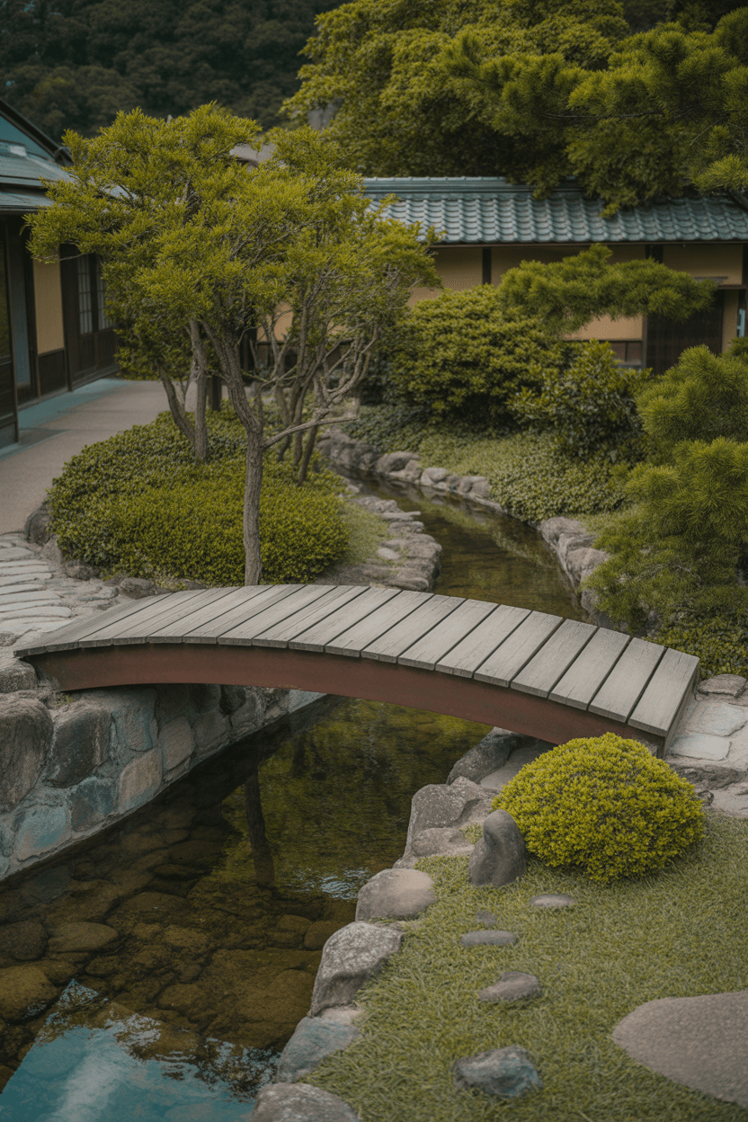 15 Small Japanese Garden Design Ideas To Transform Your Space 12 11. Introduce a bridge over a dry stream