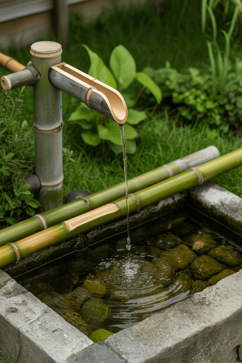 15 Small Japanese Garden Design Ideas To Transform Your Space 14 13. Install a bamboo water spout